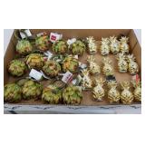 Artichoke napkins, & Pineapple place card holders