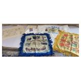 Souvenir pillow covers, army & navy scarves &