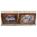 2 framed prints - dogs playing poker approx