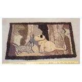Early Hook rug - dog and cat