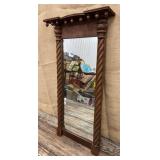 Antique walnut Sheraton wall mirror approx