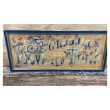 Framed Masonic sampler on paper - Friendship Love