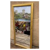 Ithaca college reverse painted mirror aprx 12"x24"