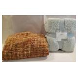 2 throw fleece blankets, 1 new