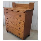 Early 4 drawer chimney back dresser 39"19"42"