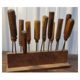 Collection of old ice picks mostly the