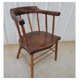 Early plank seat arm chair