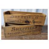 2 small Sheffield cheese dovetailed boxes - both