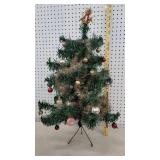 Old wire Christmas tree W/vintage decorations