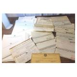 Box GLF farming ownership certificate, checks, &