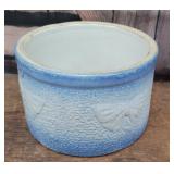 Old Salt glaze butterfly pattern crock - Aprx 7½"
