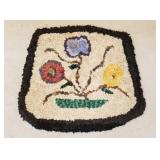 Hook rug with flowers