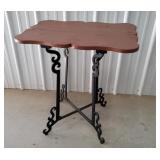 Wrought iron base table 26"19"28"