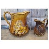 2 early Bennington pitchers - large 1 has a chip