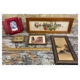 Box of misc art & frames