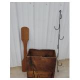 Dovetailed box, garlic rack, paddle