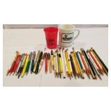 Jessica advertising pens, pencils, Agway cup,