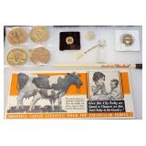 Sheffield dairy lot - pin, miniature bottles, ink