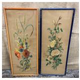 Pair of beautifully framed floral prints approx