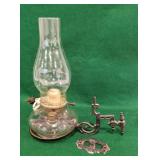 Electrified oil lamp with hanger