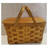 Wooden picnic basket