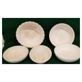 5 ironstone bowls