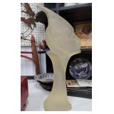 Large frosted lucite sculpture - 1987 signed