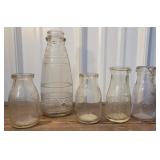 5 Sheffield dairy bottles - 1 cracked