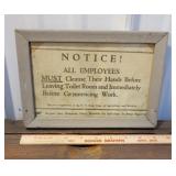 Notice to all employees - wash hands