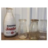 4 Sheffield dairy bottles