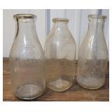 3 Sheffield farms milk bottles