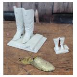 parian ware boots match safe & 2 other smaller