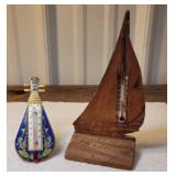 2 thermometers - cloisonne enamel, & New Britain