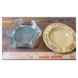 2 Ithaca ashtrays - Ithaca bowl and billiards, &