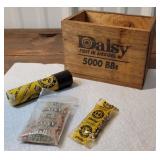 Wooden Daisy BB gun box and BBs
