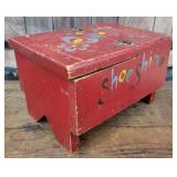 Red shoeshine box W/contents