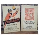 2 Ithaca football posters- cardboard