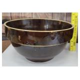 Brown stoneware batter bowl