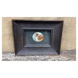 Itty bitty framed St. Bernard painting approx