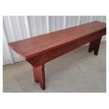 Red bucket bench 47"10"17"