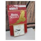 Winston cigarette clock - plastic is top edge
