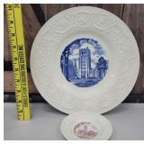 Ithaca / Cornell Wedgewood plate & Ashtray