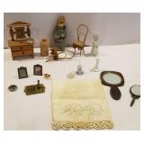 Misc. doll furniture, frames, wine set , mirrors,