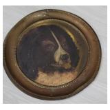 Dog Hand-painted brass flue cover - saint