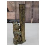 Trench art?? dog Bud vase