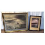 2 pics - Sunset on Cayuga Lake by Dick Hutchinson