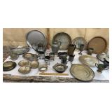 Grey tub of quite tarnished silver & pewter etc