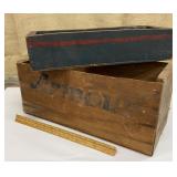 Armour corned beef crate & blue painted box