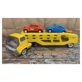 Vintage Tonka truck car carrier w/ cars