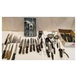 Silverware, knifes, kitchen utensils, etc